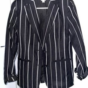 Merona Black and White Striped Blazer